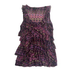 Express Boho Frilly Sleeveless Shirt SZ L